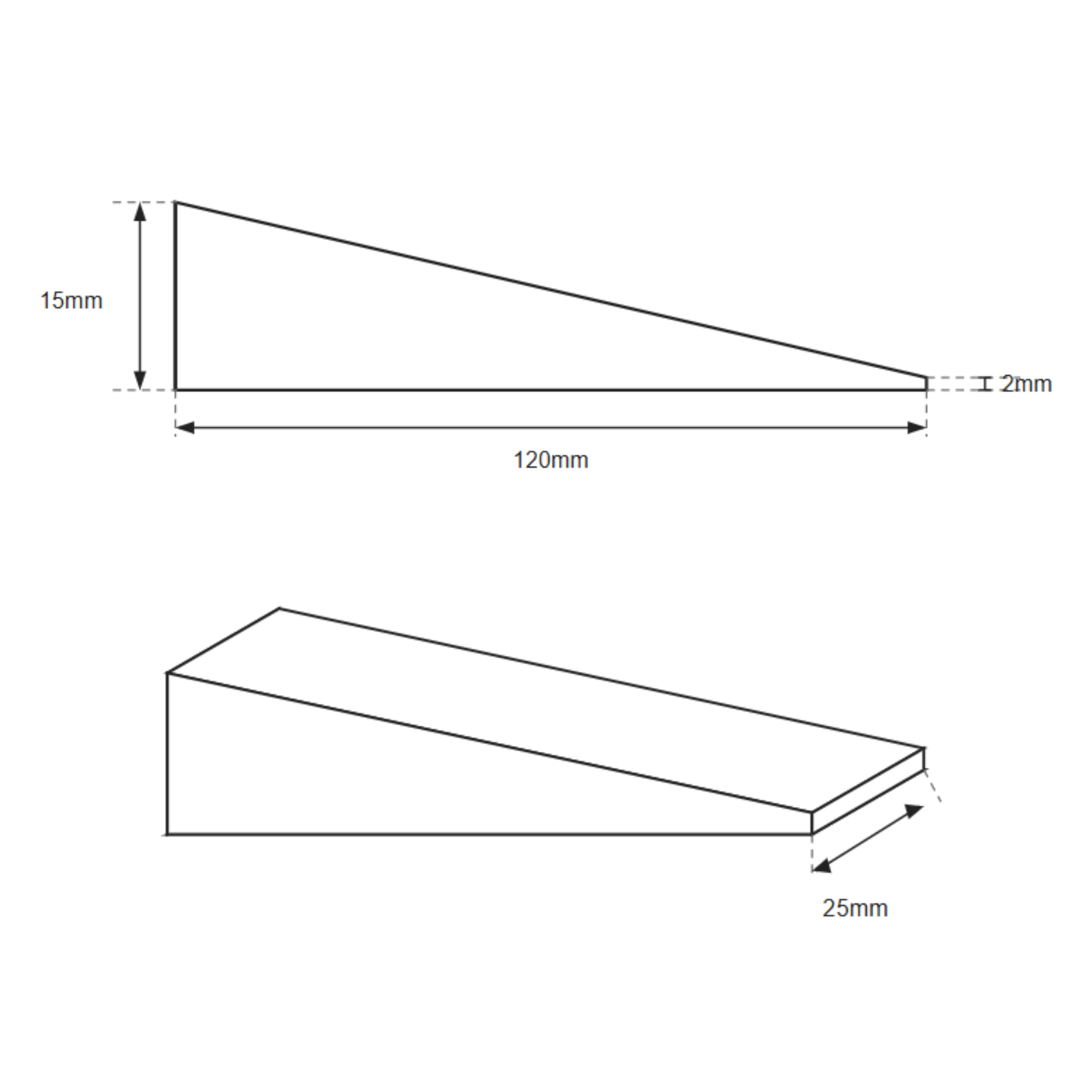 FireWedge Sapele wedge dimensions 100x20x2-15mm